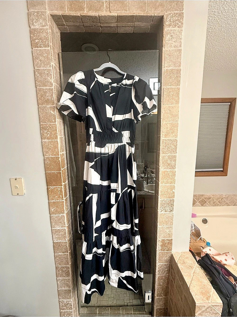 Anthropologie - Maeve Abstract Black & White Maxi Dress Size Small NWT
